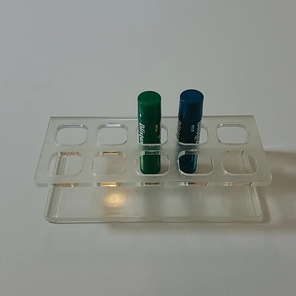 Clear plastic acrylic 10 slot lipstick holder